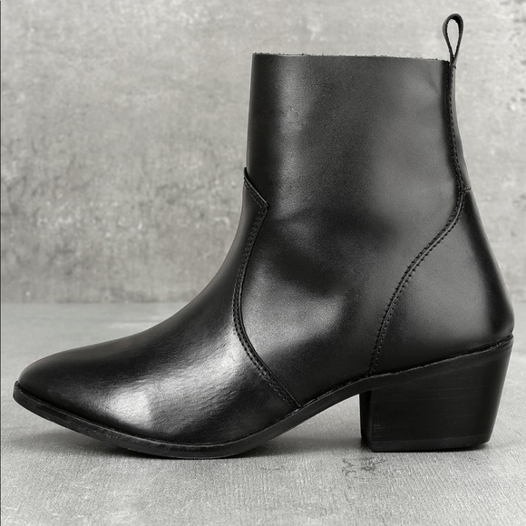 NIB Black Genuine Leather Mid-Calf Chelsea Boots - Picture 4 of 4